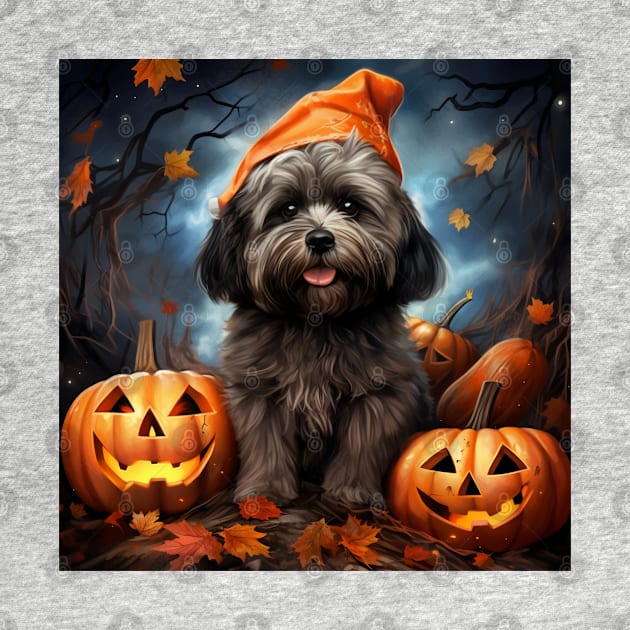 Black Lhasa apso Halloween by NatashaCuteShop